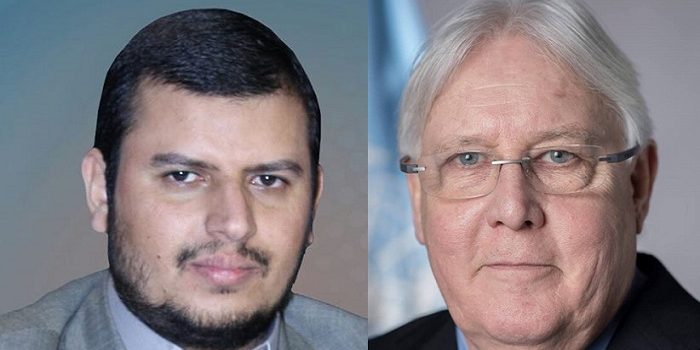 وفد الحكومة يتهم غريفيث بالتواطئ مع الحوثي