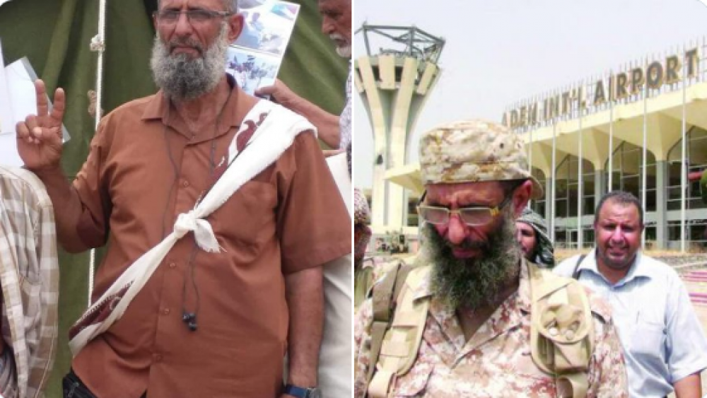 قائد تحرير مطار عدن الدولي بعملية السهم الذهبي يعتصم  بعدن للمطالبة براتبه وحالة غضب واسعة