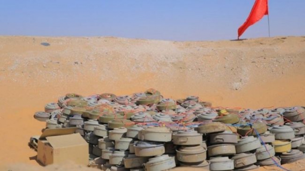 "مسام" ينتزع 1157 لغمًا حوثيًا في أسبوع