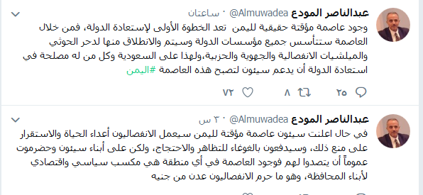محلل سياسي بارز يدعو إلى دعم سيئون عاصمة مؤقتة