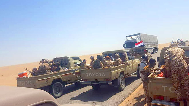 شبوة تدفع بتعزيزات إلى مأرب
